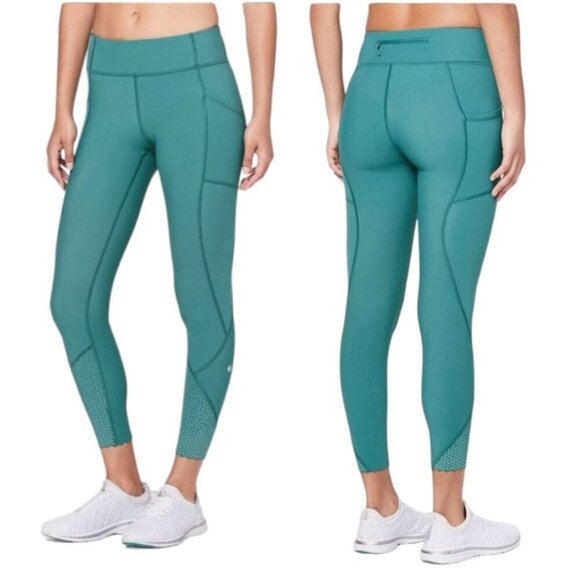 Lululemon Tight Stuff Tight II 25" Size 4 Deep Cove Teal - Picture 1 of 9